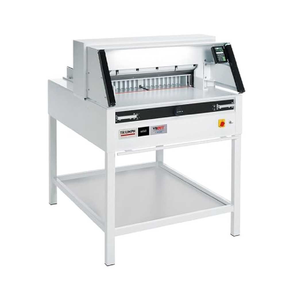 Absolute Toner $639/Month Brand New MBM VRCut Ready Triumph 6660 25-1/2" Automatic Programmable Paper Cutter With Light Beam Safety Curtain, Auto Clamp, Reverse Indicator, Digital Touch Panel & IR Safety Light - CU0492V Paper Cutters