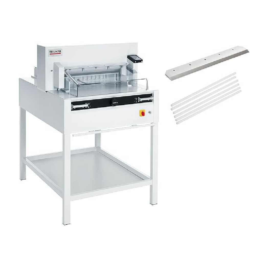 Absolute Toner $280/Month Brand New MBM Triumph 5255 20 3/8" Inch Automatic Programmable Electric Paper Cutter with Side Tables, Knife, and Sticks (CU0490P) Paper Cutters