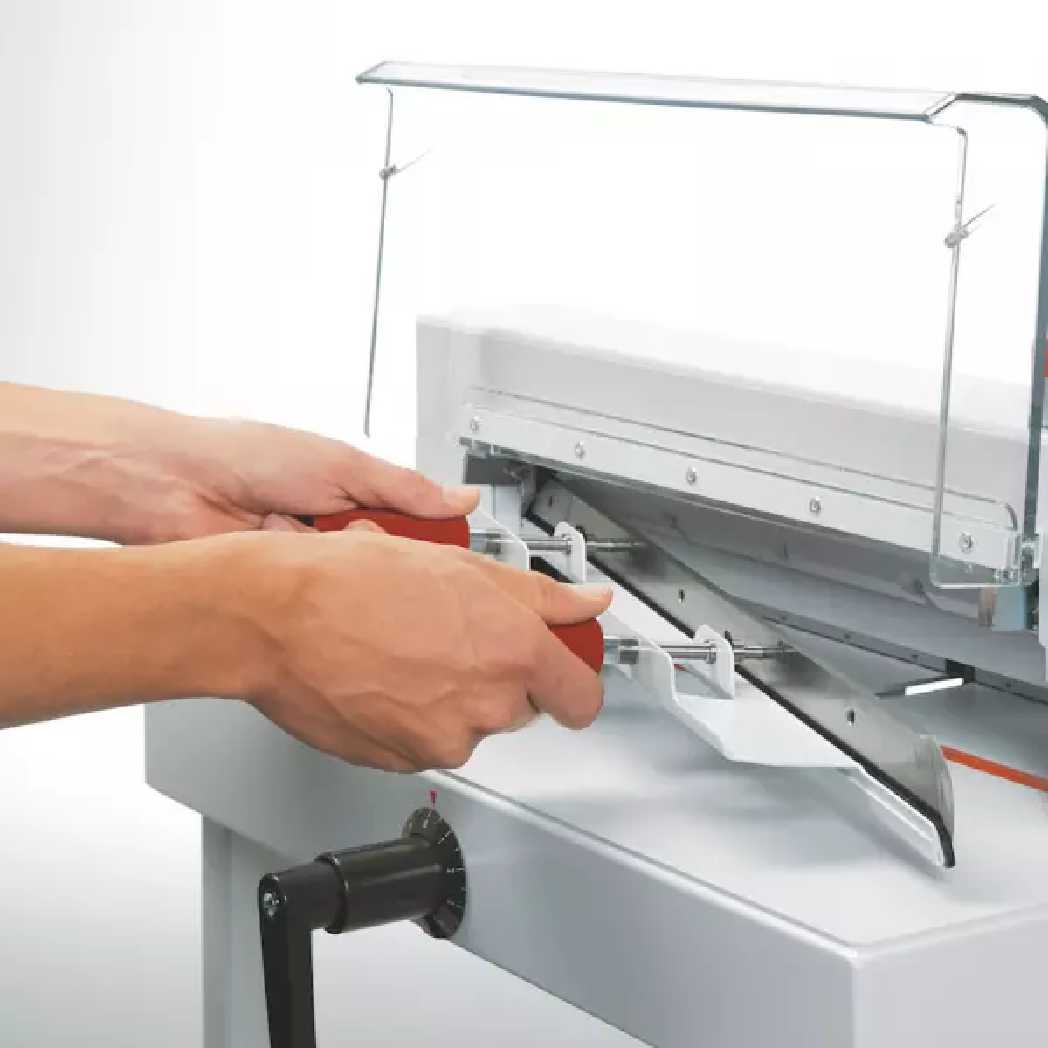 Absolute Toner $100/Month Brand New MBM CU0450L Triumph 4305 16.8" Inch Tabletop Manual Paper Cutter, Includes includes CU0450L Cutter, CU0409L Holder, AC0687 Cutting Knife and AC0695 Cutting Sticks Paper Cutters