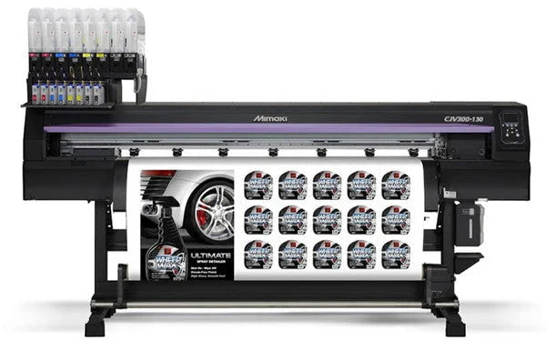 Absolute Toner $295/Month CJV300 New (WITH 2 Liter INK BULK SYSTEM) CJV300-130Plus 1 YR WARRANTY 54" PRINT/CUT Mimaki (2 HEADS) Eco-Solvent Vinyl Plotter Cutter Printer With MAPS4 (Mimaki Advanced Pass System 4) Print and Cut Plotters