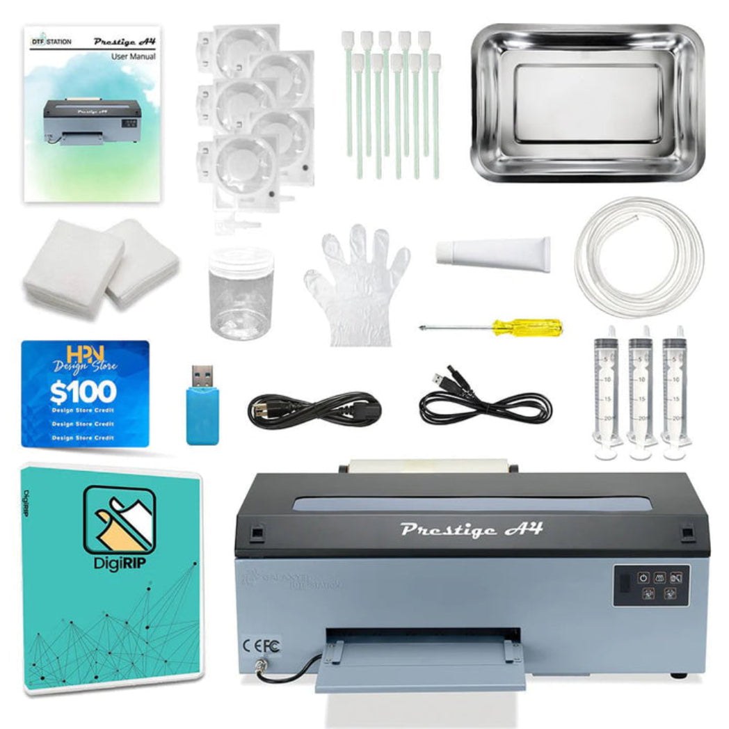 Absolute Toner ADVANCED BUNDLE + SUPPLIES + Phoenix Air - New Prestige Roll DTF Printer, Miro 13 DTF Powder Shaker/Oven/Air Purifier + Phoenix Air 16x20 DTF printer