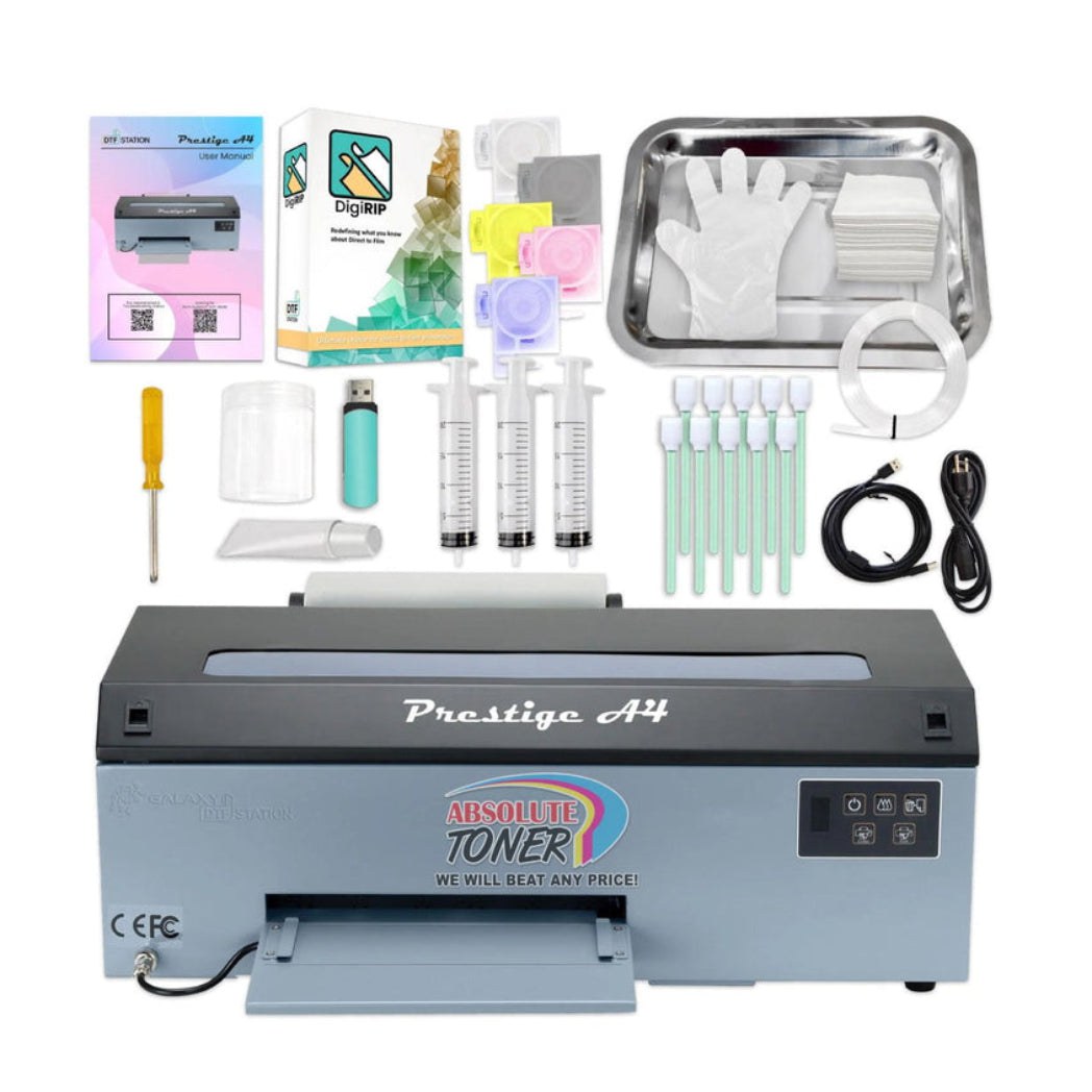 Absolute Toner $95/month Prestige DTF BUNDLE W/SHAKER 8.3" Media Roll Refurb DTF Printer + NEW SHAKER 110V Direct to Film Printing - The Best Way to Get Into T-Shirt Printing DTF printer