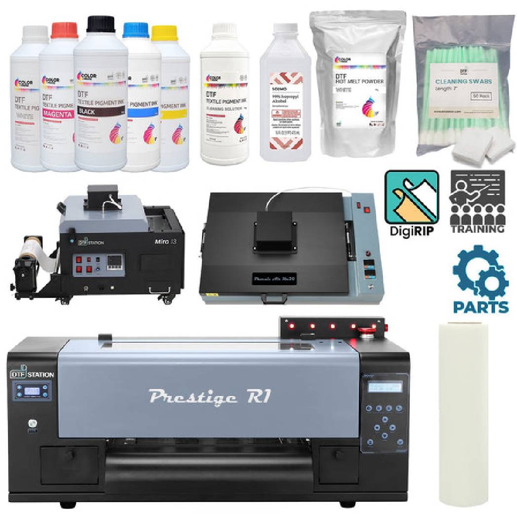 Absolute Toner $227/Month New  DTF STATION Prestige Shaker and Oven Bundle Includes R1 13" Inch A3+ DTF (Direct-to-Film) Printer With Phoenix Air 16x20 Curing Oven &  Miro 13 DTF Powder Shaker and Dryer DTF printer