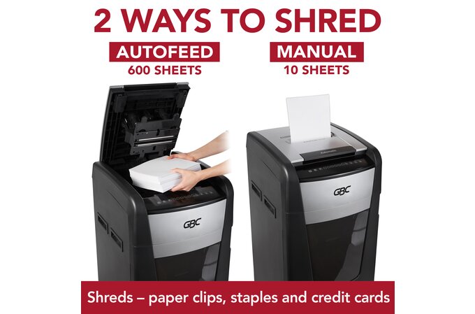 Absolute Toner GBC 600M Micro-Cut 600 Sheet AutoFeed+ Office Shredder Shredders