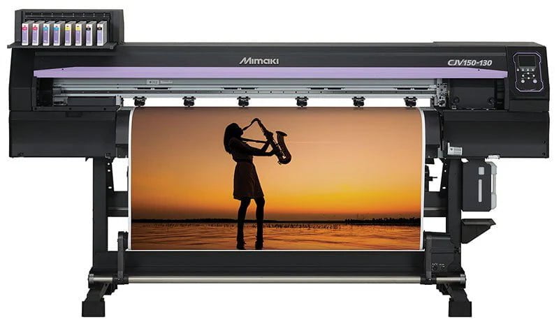 Absolute Toner 54" Mimaki W/ VIVID ORANGE 8 channels CJV150-130 Current Model Print/Cut (Printer/Cutter) 54" Inches Plotter With Auto Soaking and Take-up Unit. Print and Cut Plotters