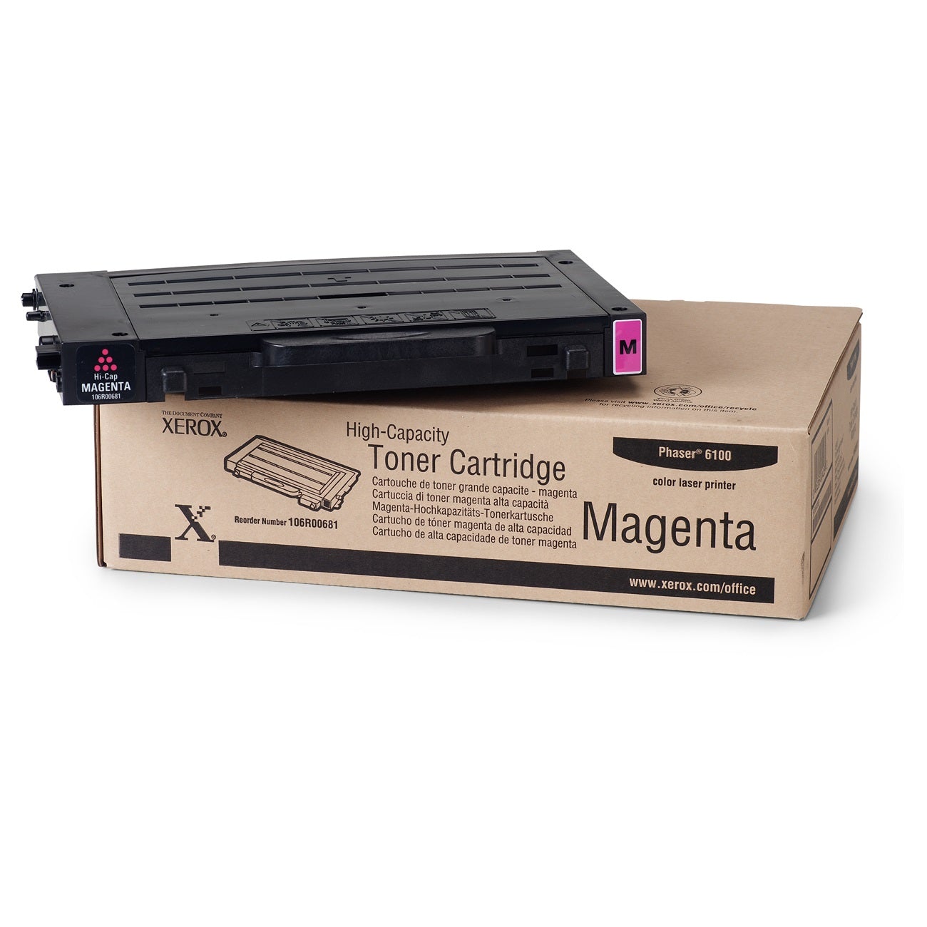 Absolute Toner Xerox Phaser 6100 High Yield Original Genuine OEM Magenta Toner Cartridge 106R00681 Original Xerox Cartridges