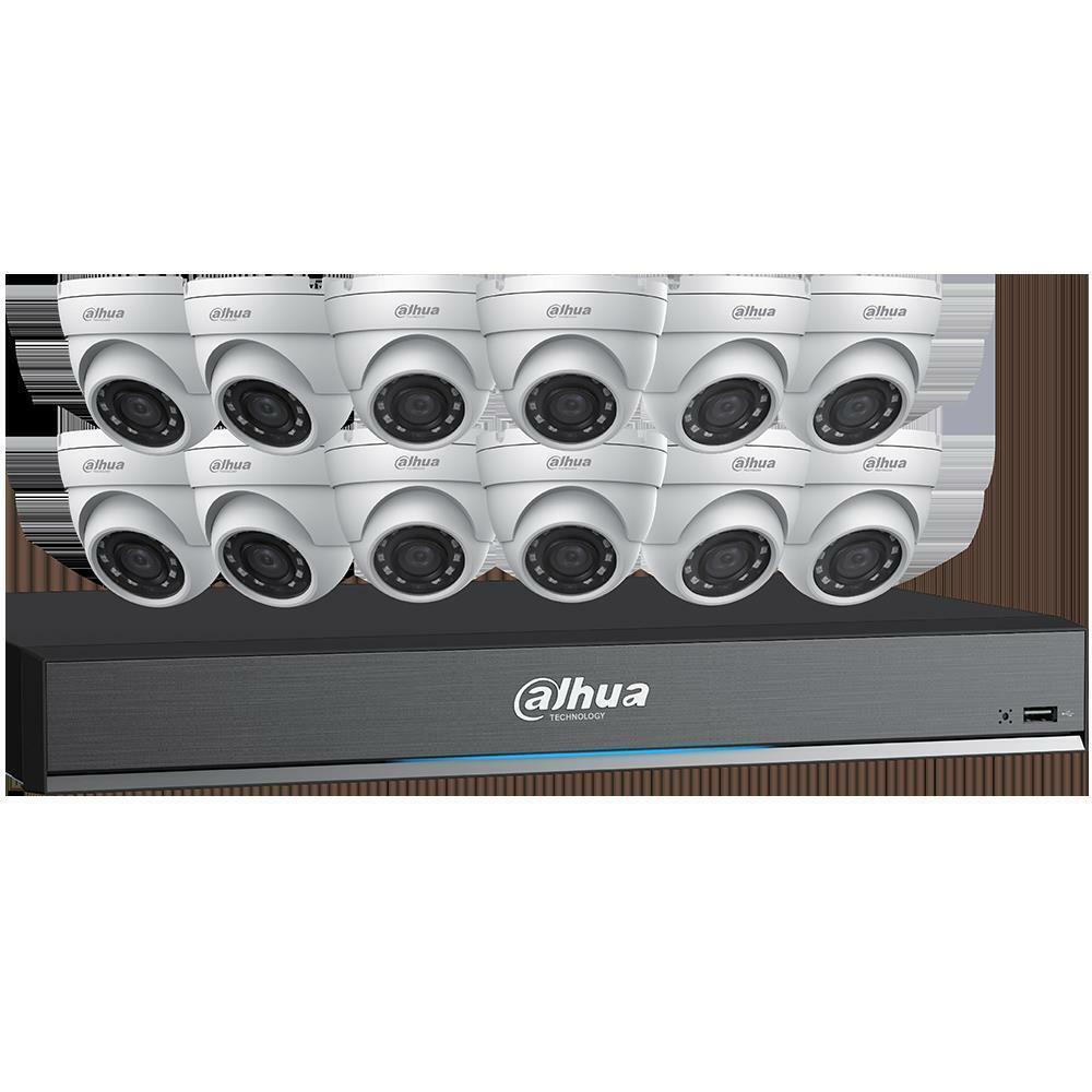 Absolute Toner Dahua Technology C7165E124 16-Channel 4K HDCVI DVR with 12 x 5MP Mini Eyeball Ca CCTV