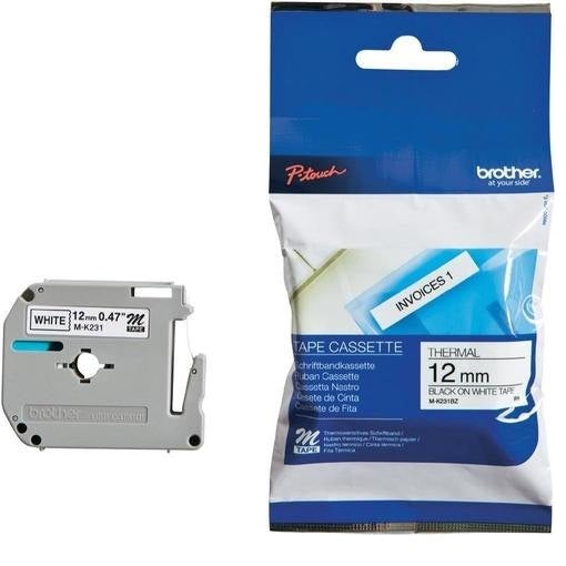 Absolute Toner Brother MK231 Original Genuine OEM Black on White Non-Laminated Tape Brother Tape