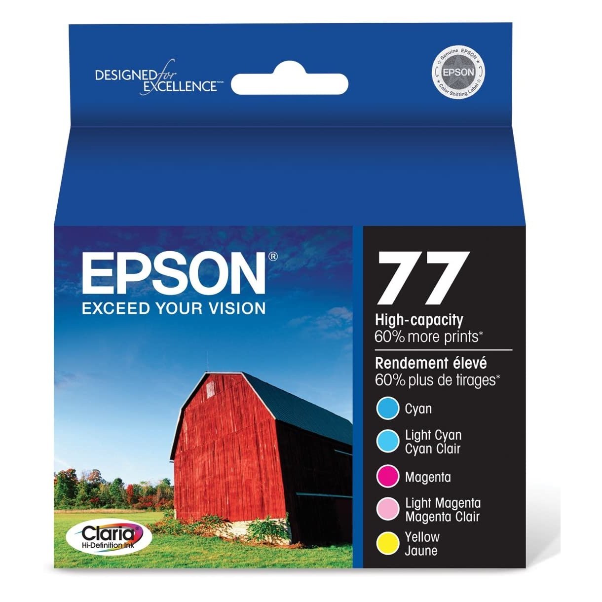 Absolute Toner Epson 77 Original Genuine OEM Combo Ink Cartridge | T077920S Original Epson Cartridge